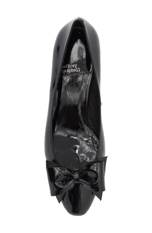 Jeffrey Campbell Maddie Bow Pump In Black Crinkle Patent