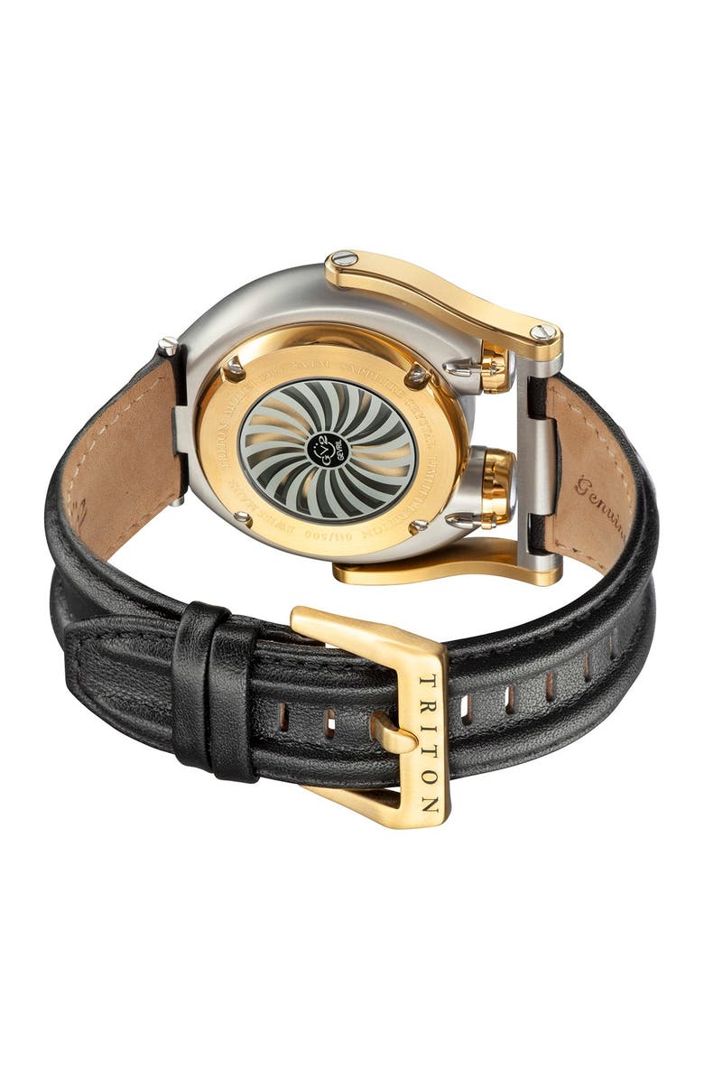 GV2 Triton Leather Strap Watch, 49mm, Alternate, color,