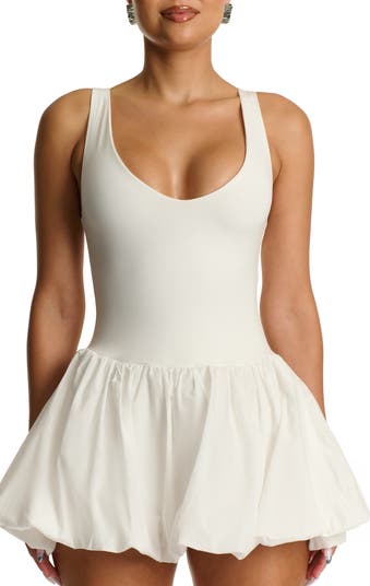 Butter Tank Bubble Mixed Media Minidress