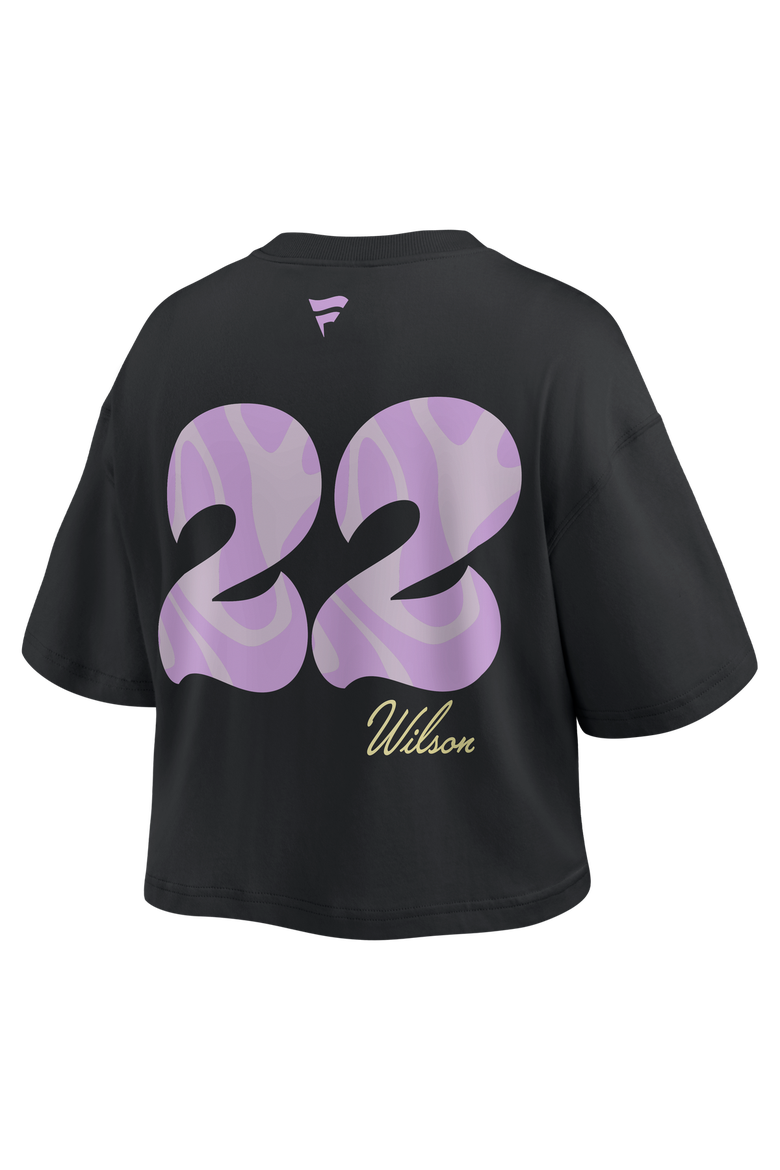 Women's Fanatics A'ja Wilson Black Las Vegas Aces Name & Number Cropped Top, Alternate, color, Black