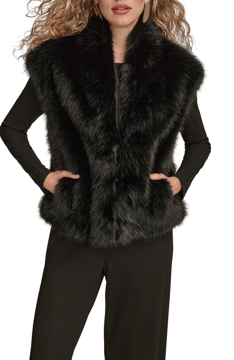Donna Karan New York Faux Fur Vest, Main, color,