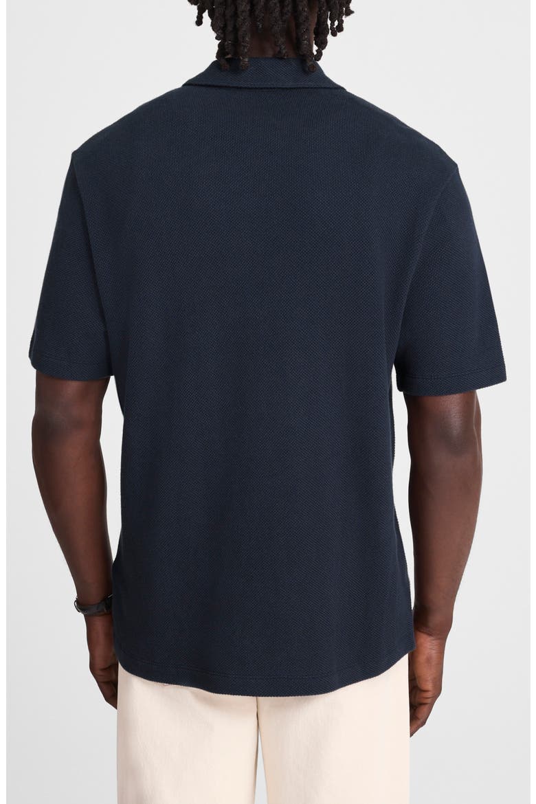 Quarter Zip Pique Polo Shirt, Alternate, color, DARK NAVY