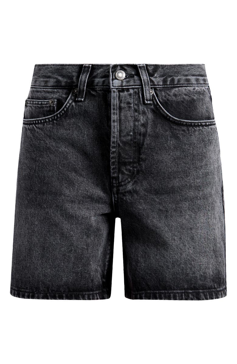 Topshop Editor Denim Shorts, Alternate, color, Black