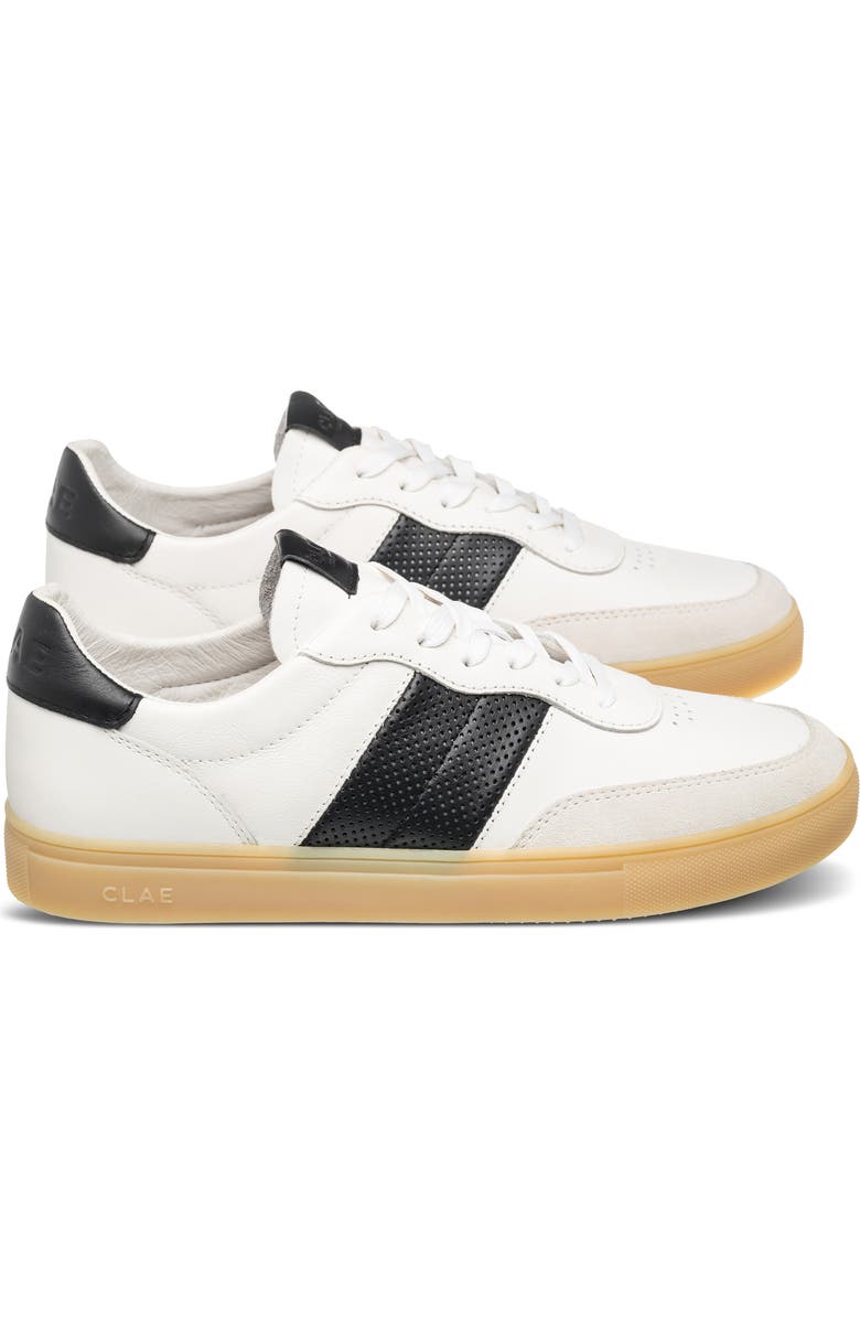 CLAE Davis Perforated Low Top Sneaker, Alternate, color, White Black Light Natural Gum