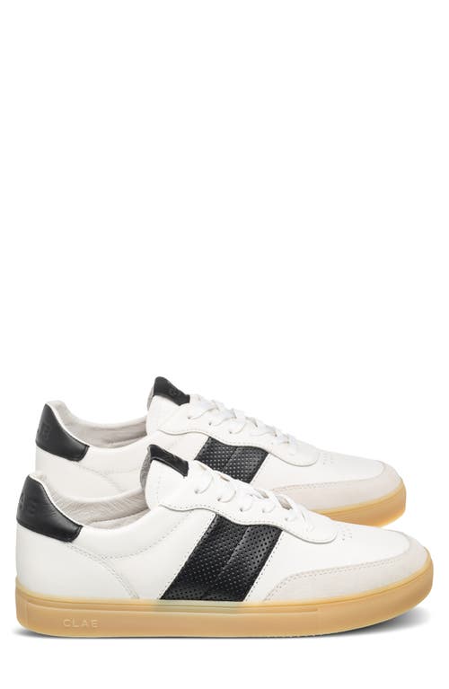 Clae Davis Perforated Low Top Sneaker In White Black Light Natural Gum
