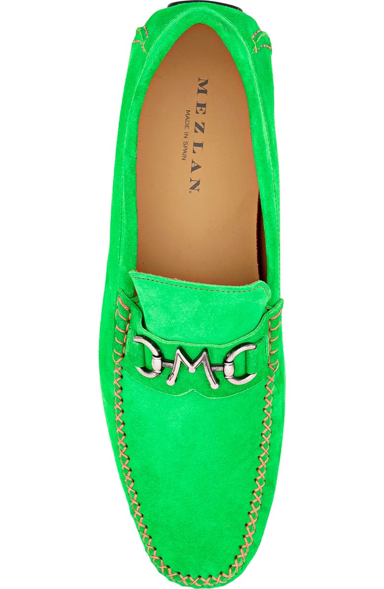Mezlan Initial Bit Ornament Leather Loafer, Alternate, color, Green