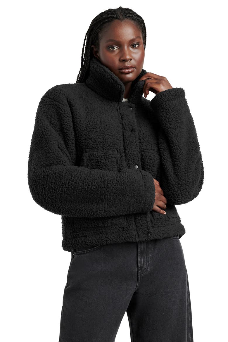 Tina Fleece Jacket, Alternate, color, BLACK