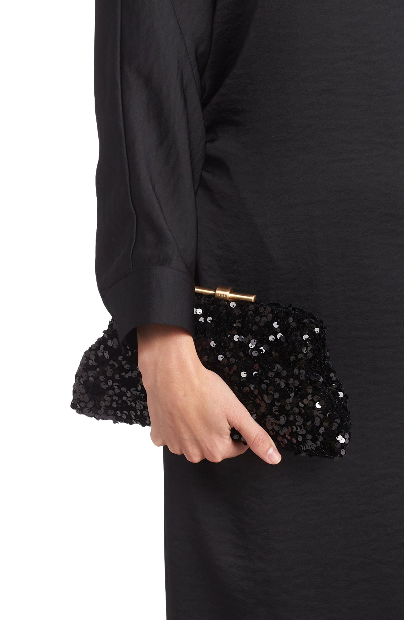 Reiss Adaline Sequin Clutch, Alternate, color, 