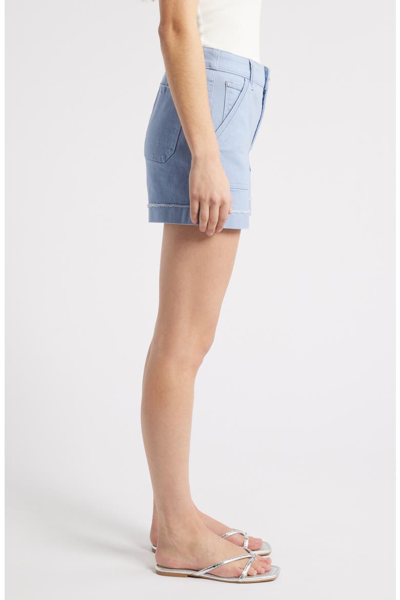 Frayed Patch Pocket High Waist Twill Shorts (Nordstrom Exclusive), Alternate, color, HORIZON BLUE
