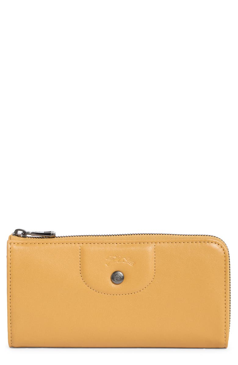 Longchamp Le Pilage Cuir Zip Wallet, Main, color, Honey