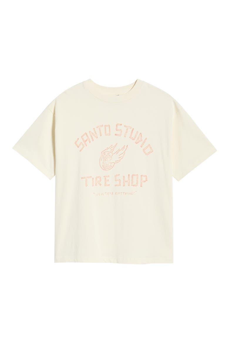 Tire Shop Graphic Cotton T-Shirt, Alternate, color, CREAM
