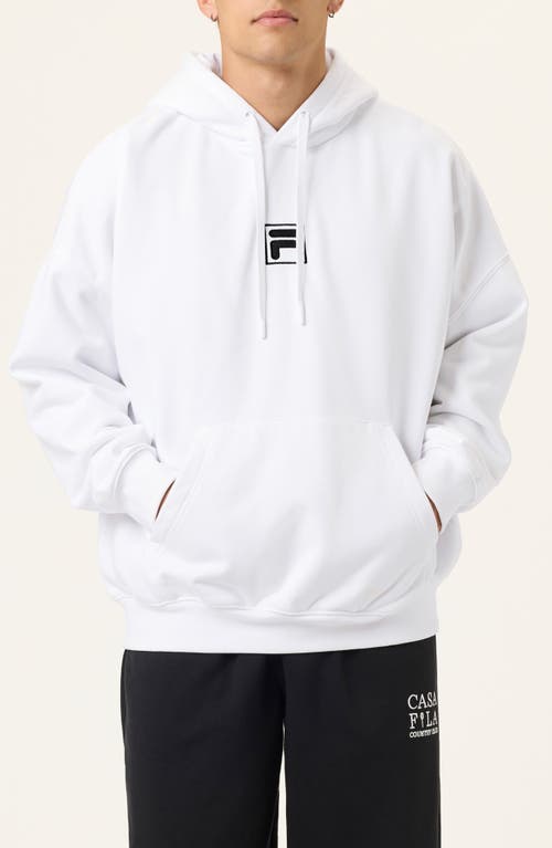 FILA Country Club Crest Embroidered Graphic Hoodie in White 