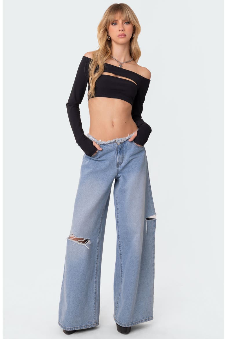 Reign Two-Piece Crop Rib Shrug & Bandeau Top, Alternate, color, BLACK