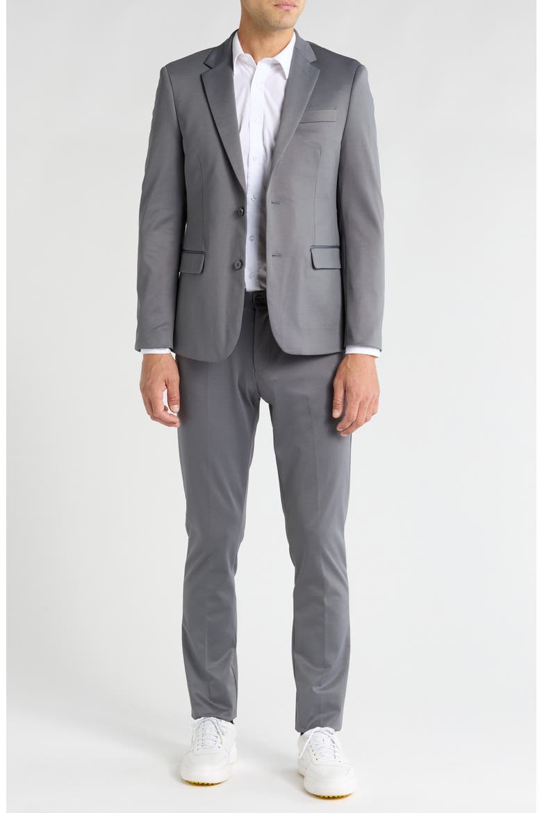 Fancy Two Button Slim Fit Suit, Main, color, GREY/ GRIS