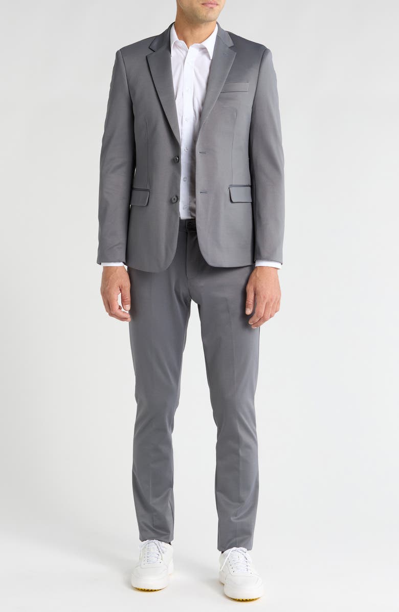 SOUL OF LONDON Fancy Two Button Slim Fit Suit, Main, color, Grey/ Gris