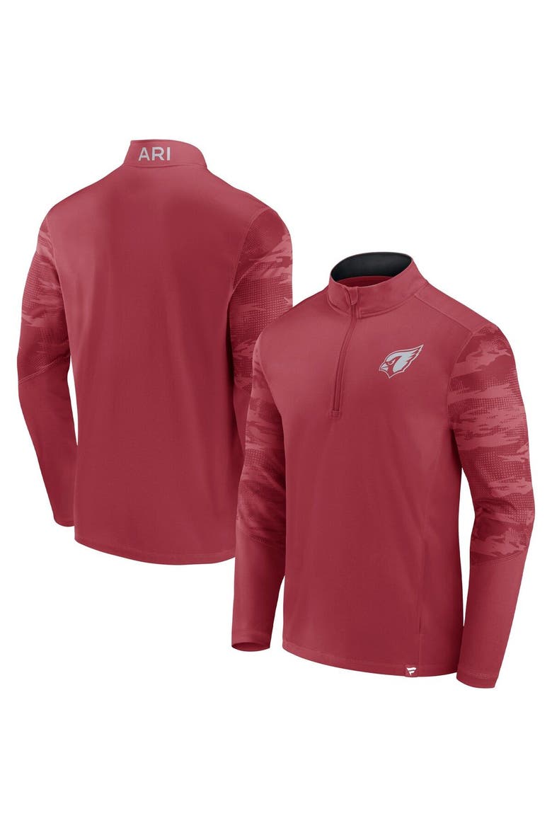 Men's Fanatics Branded Cardinal Arizona Cardinals Ringer Quarter-Zip Jacket, Main, color, Cardinal