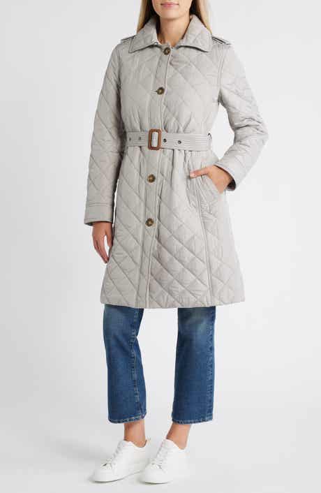 Lucky Brand Quilted Belted Trench