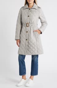 Lucky Brand Quilted Belted Trench