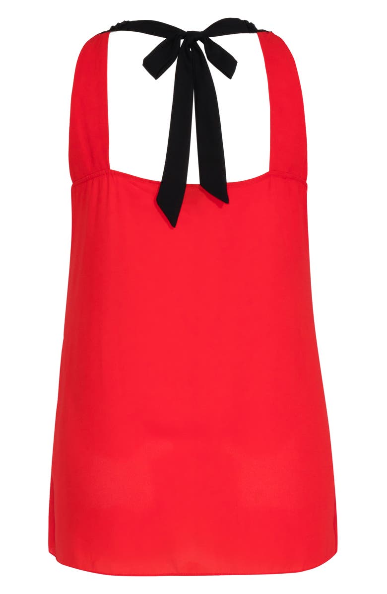 City Chic Layered Motif Lace Detail Tiered Top, Alternate, color, Salsa