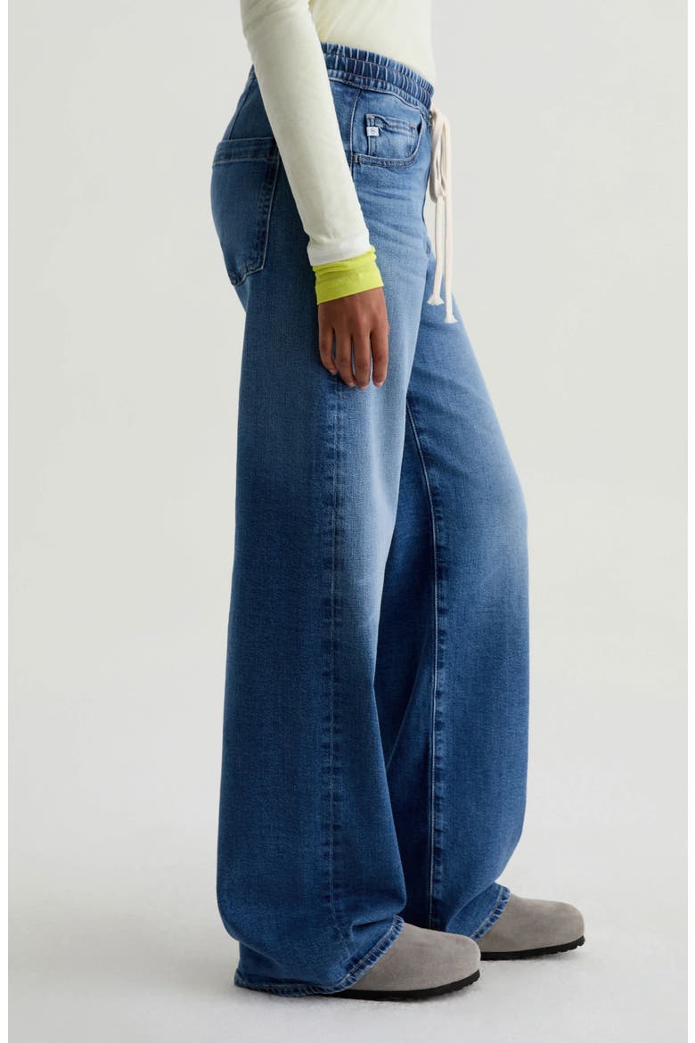 Adria Drawstring Low Rise Wide Leg Jeans, Alternate, color, COPENHAGEN