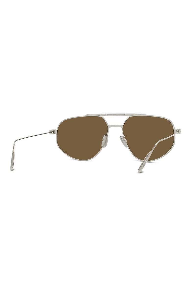 GVSPEED 57mm Aviator Sunglasses, Alternate, color, SHINY PALLADIUM / BROWN MIRROR