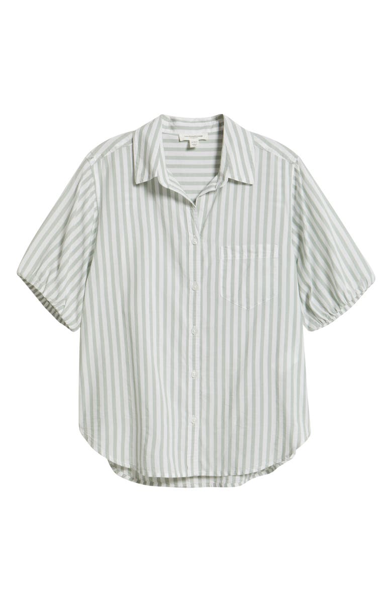 beachlunchlounge Corey Stripe Short Sleeve Cotton Blend Button-Up Shirt, Alternate, color, 