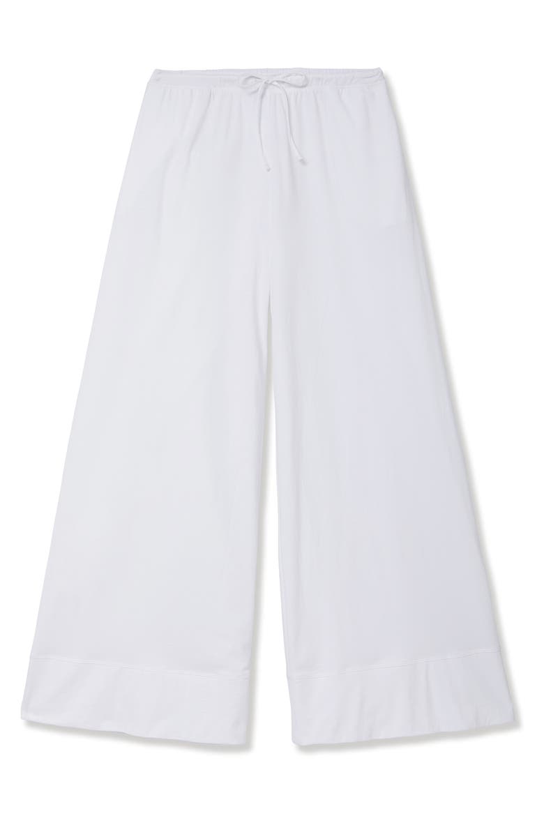 Pima Cotton Wide Leg Lounge Pants, Alternate, color, WHITE