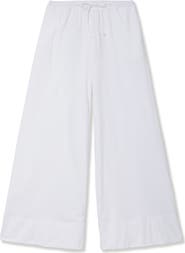 Petite Plume Pima Cotton Crop Wide Leg Pajama Pants