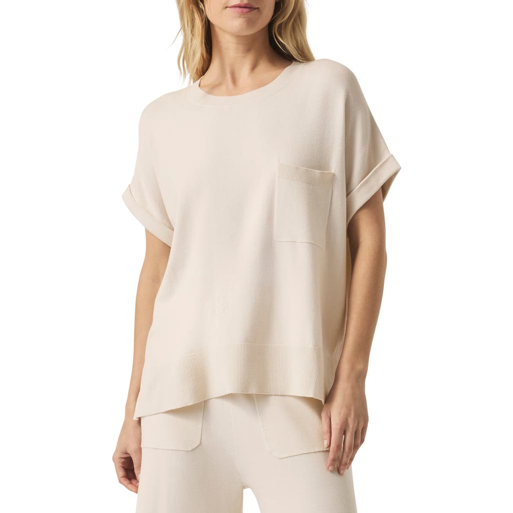 Splendid Veronica Short Sleeve Sweater In Moonstone