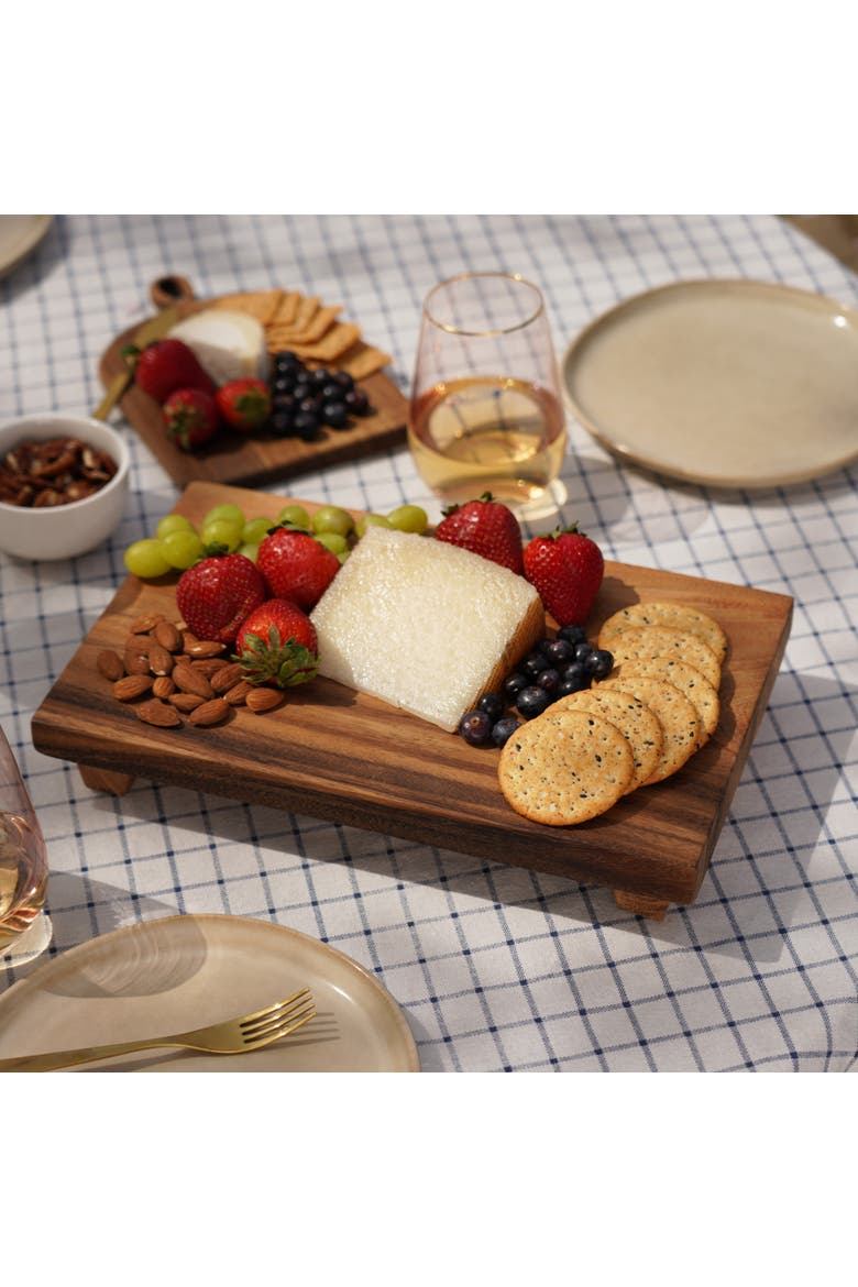 Acacia Footed Serving Board, Alternate, color, Wood