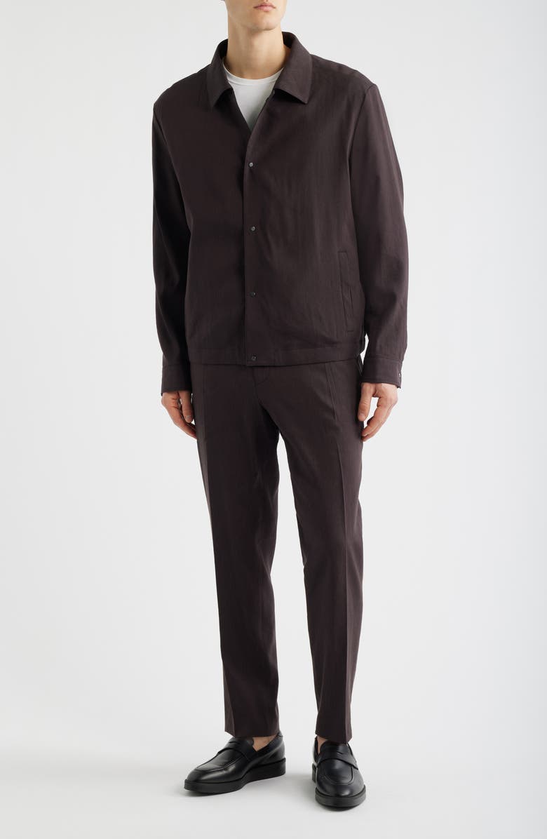 BOSS Carper Linen Blend Shirt Jacket, Alternate, color, Dark Brown