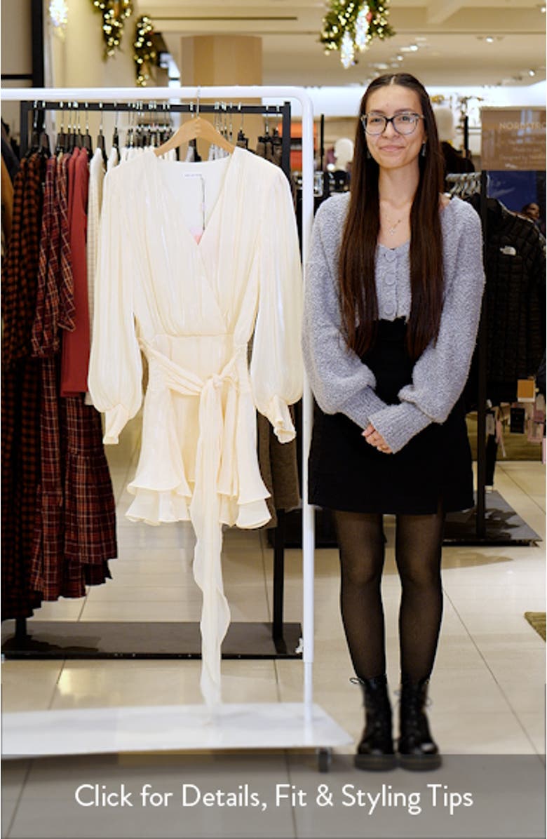 Long Sleeve Faux Wrap Minidress, sales video thumbnail