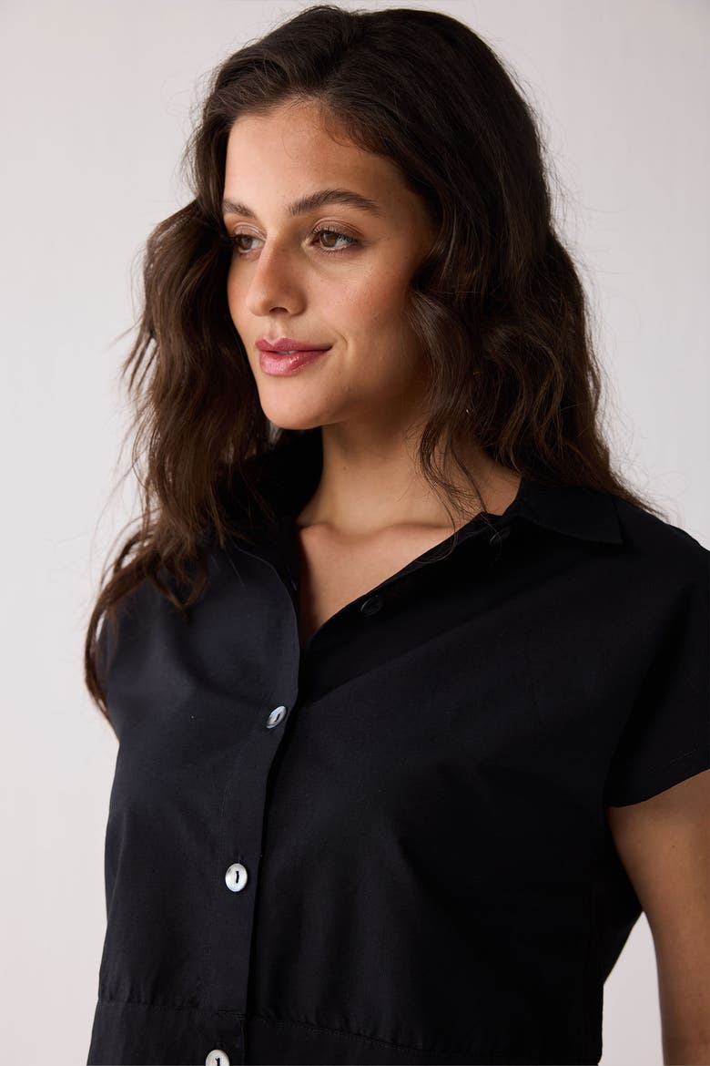 Oversized Crop Shirt, Alternate, color, Black
