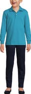 Lands' End School Uniform Kids Long Sleeve Interlock Polo Shirt