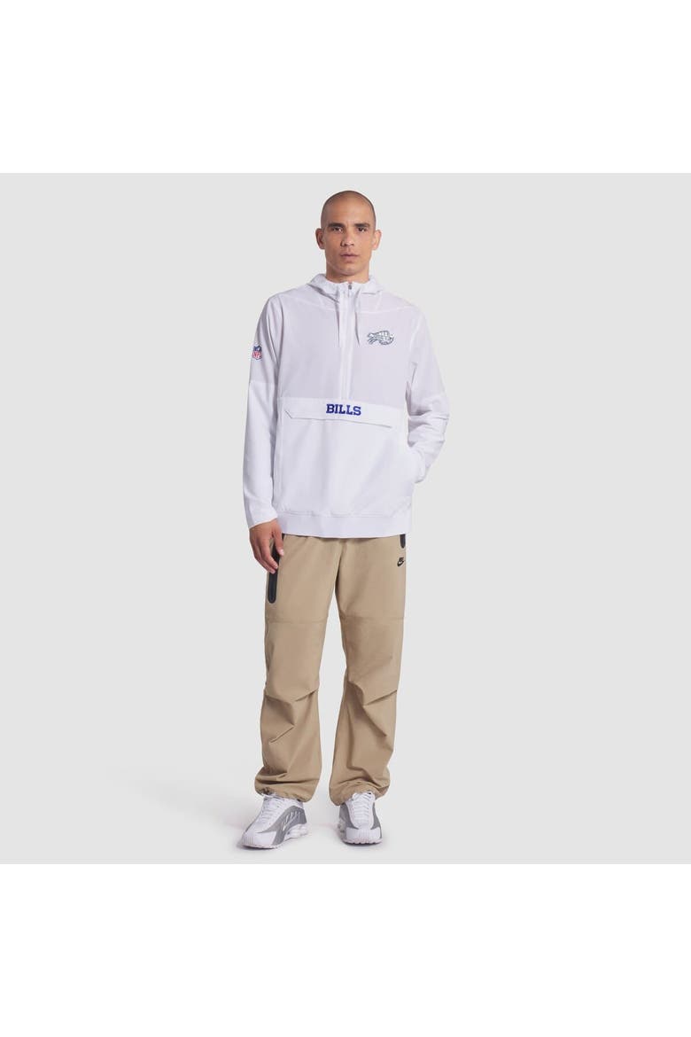Men's Nike White Buffalo Bills 2025 Rivalries Collection Sideline Anorak Half-Zip Hoodie Jacket, Alternate, color, White