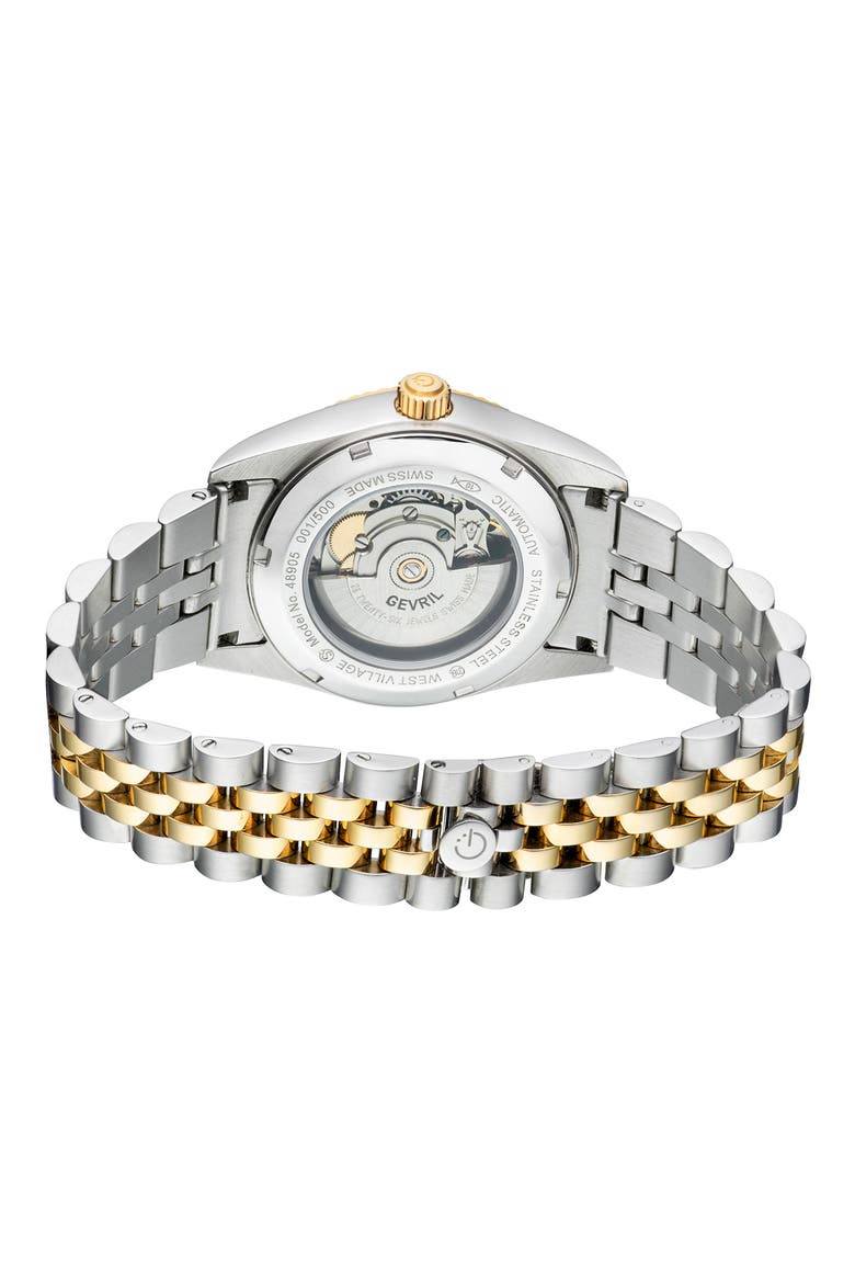 Men's West Village Automatic Stainless Steel Bracelet Watch, 40mm, Alternate, color, TWO TONED SS IPYG