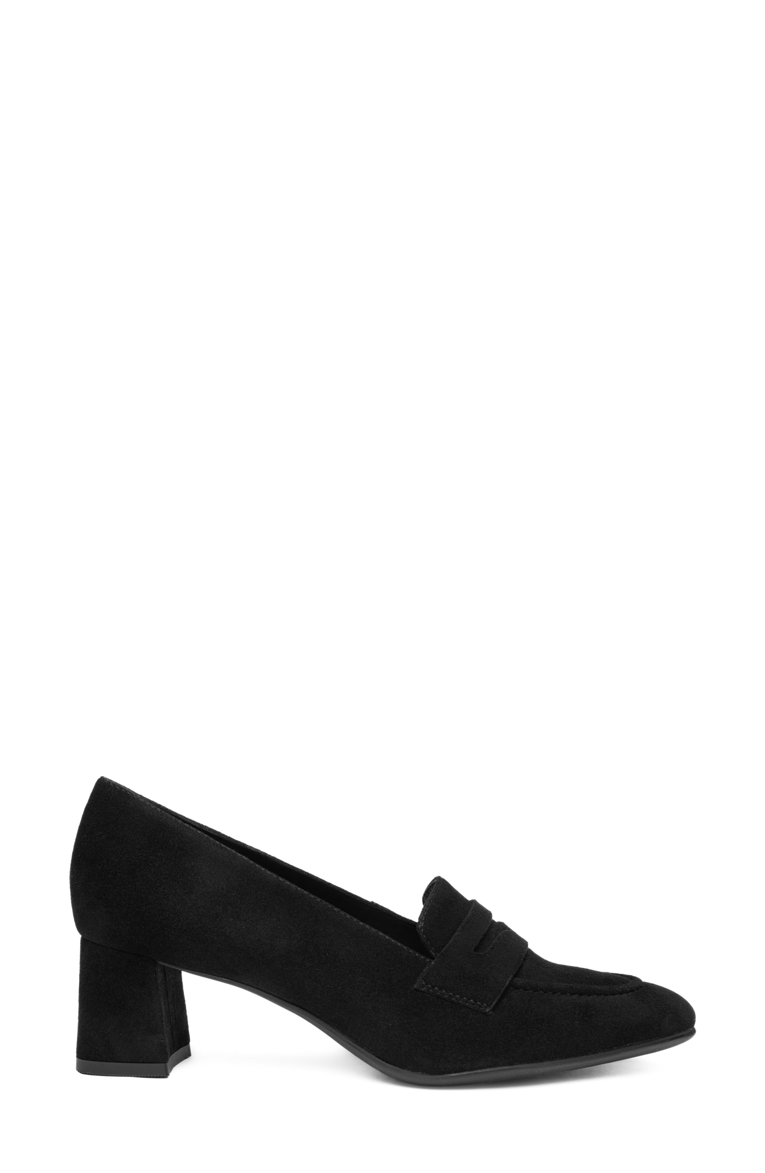 Ambrosia Pointed Toe Penny Loafer Pump, Alternate, color, BLACK