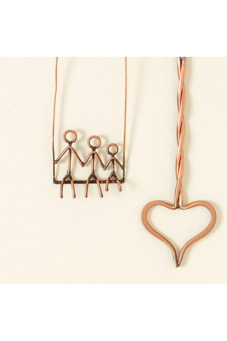 Rooted in Love Swing Sculpture by Haw Creek Forge, Alternate, color, Family of 3