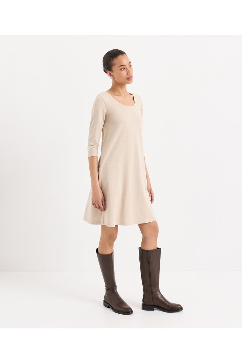 Fit & Flare A-Line Dress Made with Organic Cotton, Alternate, color, Flax Heather