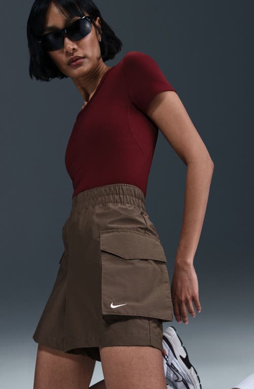Nike Sportswear Essential Woven High Waist 5-inch Cargo Shorts In Gray