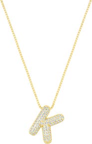 Adornia Pavé Bubble Initial Pendant Necklace