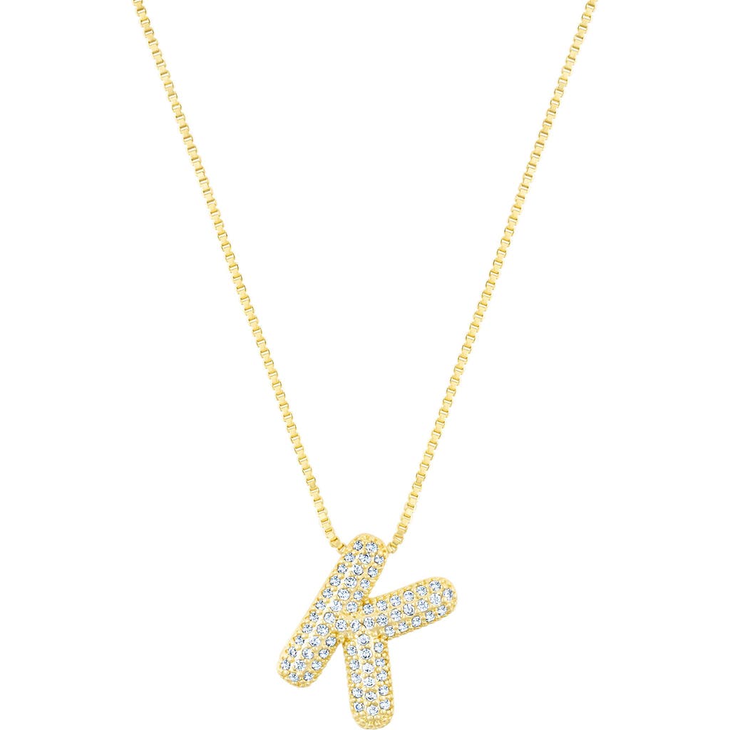 Adornia Pavé Bubble Initial Pendant Necklace In Gold-k
