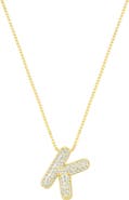 Adornia Pavé Bubble Initial Pendant Necklace