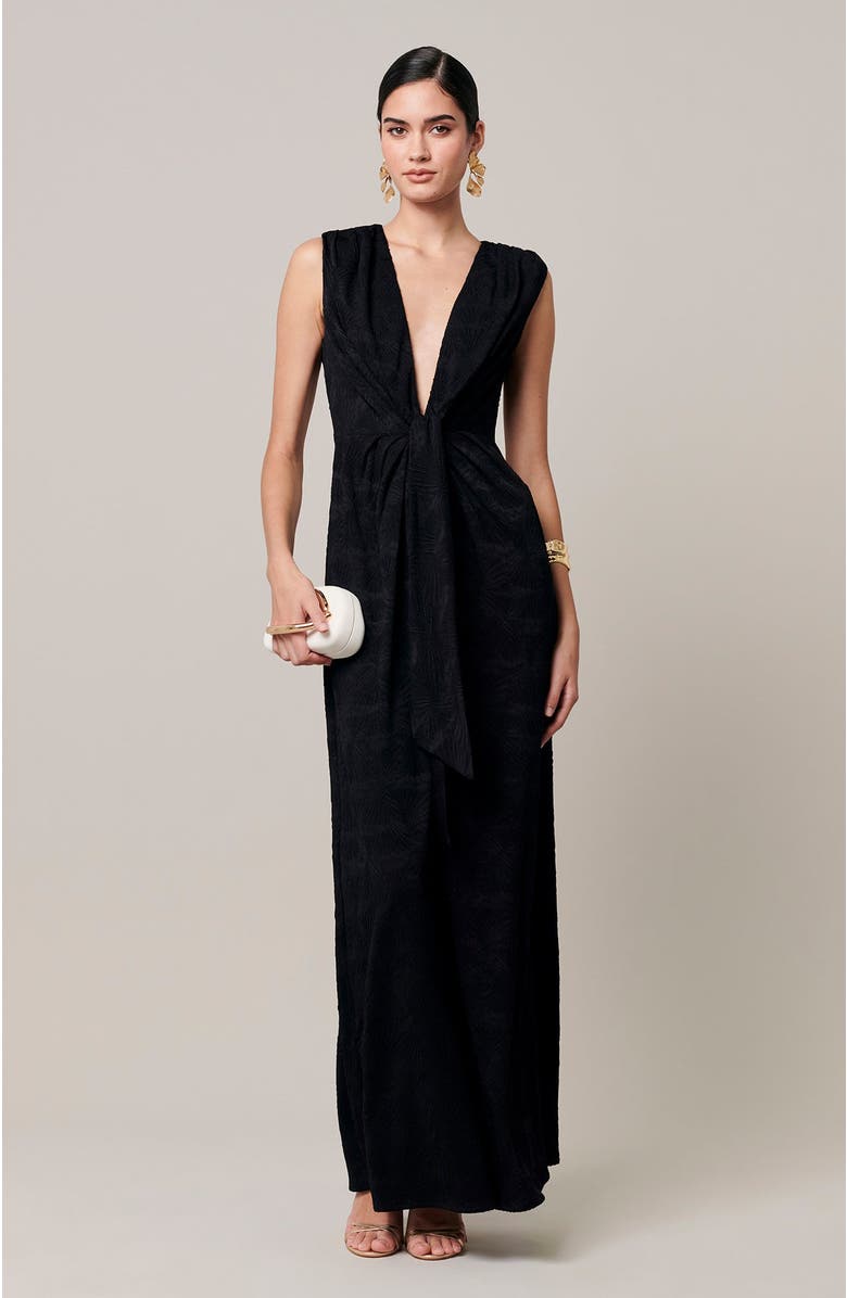 SAVEL Gisella Maxi Dress, Alternate, color, Black Palms