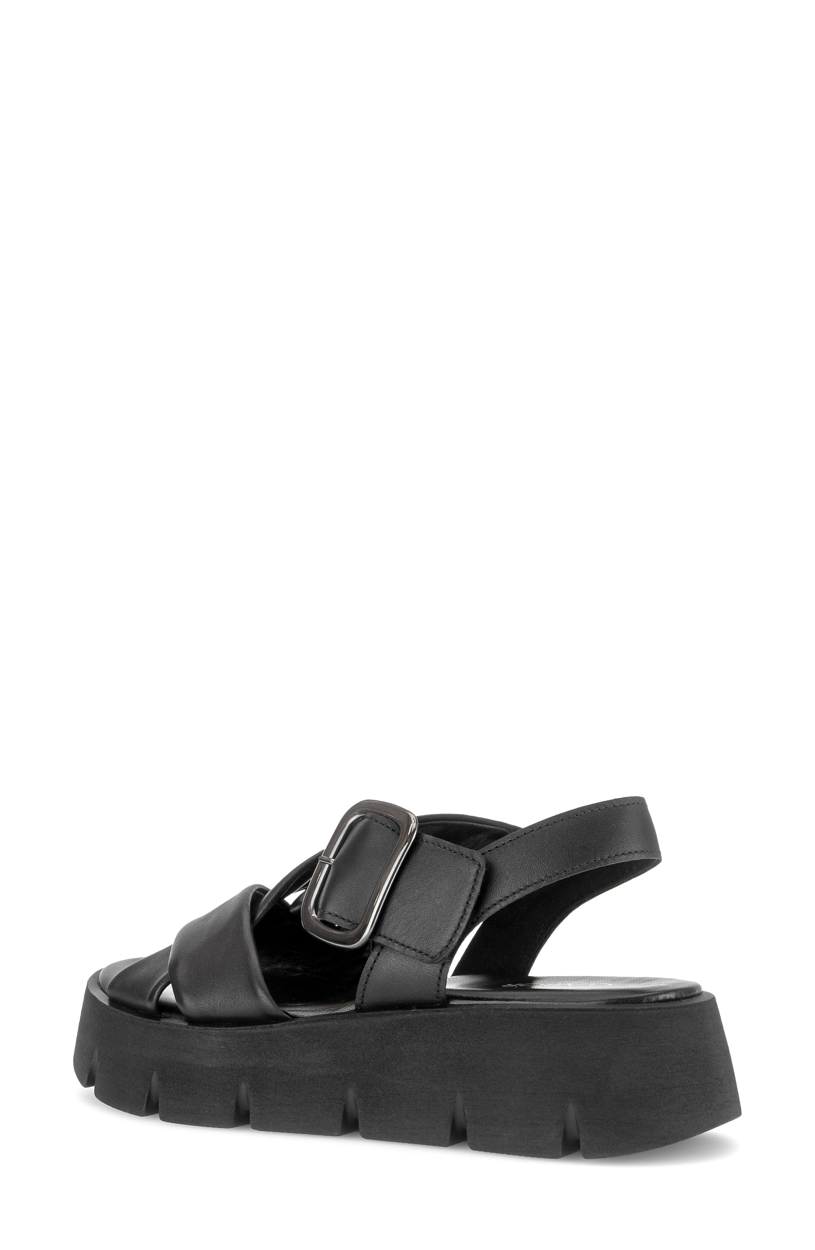 Gabor Ankle Strap Platform Sandal, Alternate, color, Black