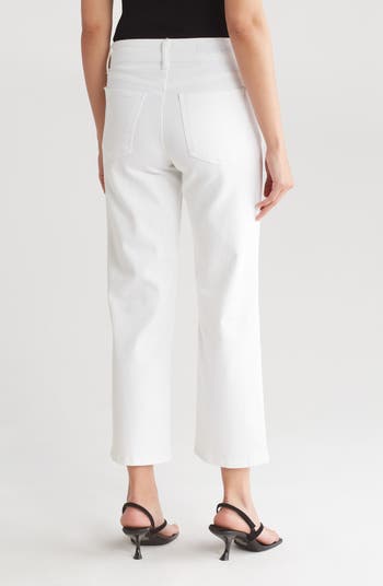 「LOOKPLE」Look Diede Off-White Linen Wide Denim ★S/M/L/XL LookbookStore Womens High Waisted White Pants - Wide Leg Off