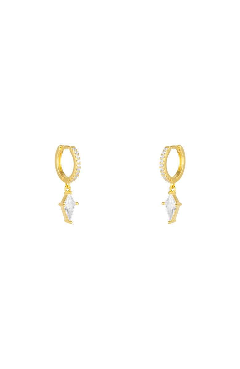 Spero London Sterling Silver Triangle Pave Spike Hoop Earrings, Main, color, Gold