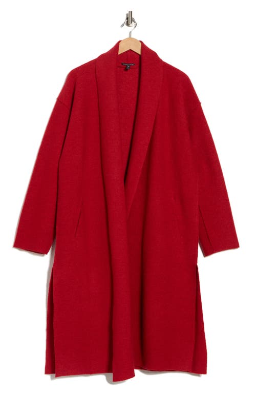 Eileen Fisher High Collar Wool Felted Coat In Red