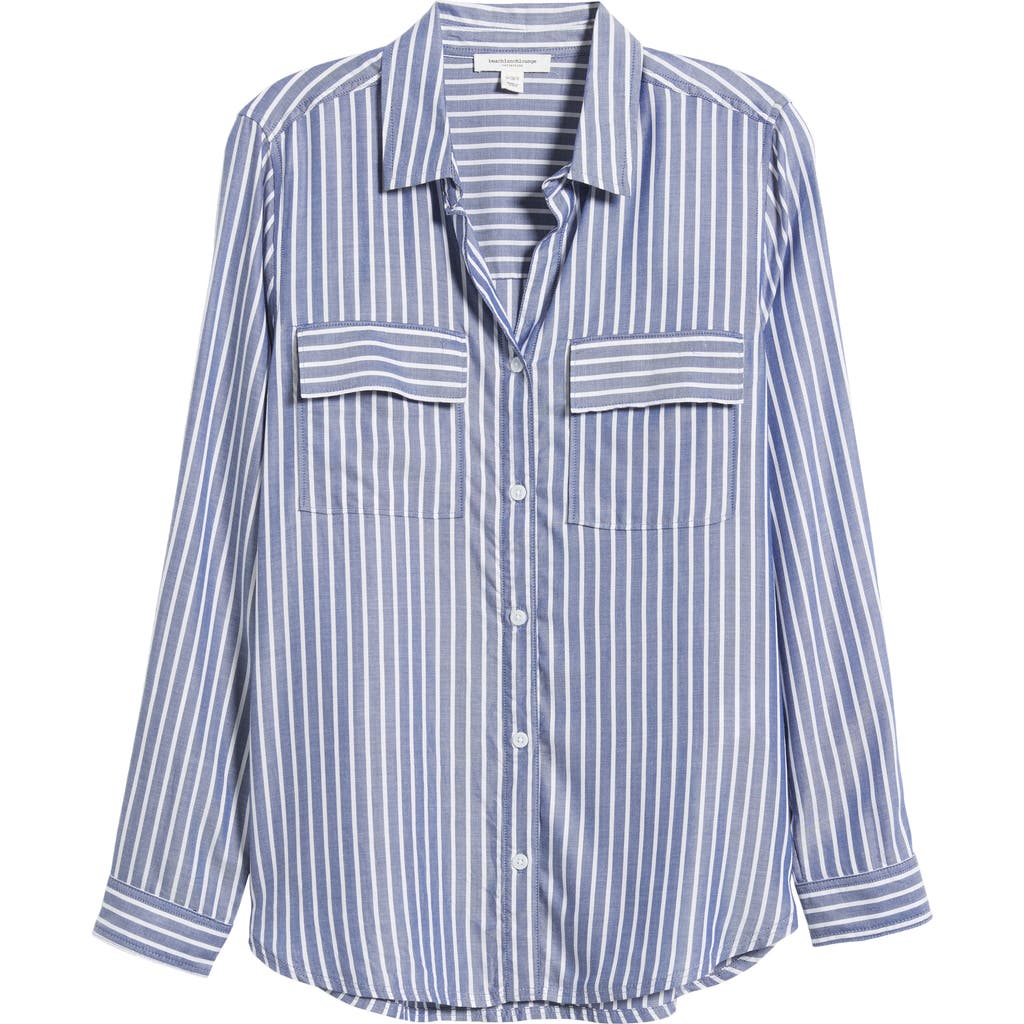 BEACHLUNCHLOUNGE BEACHLUNCHLOUNGE FARRAH STRIPE BUTTON-UP SHIRT