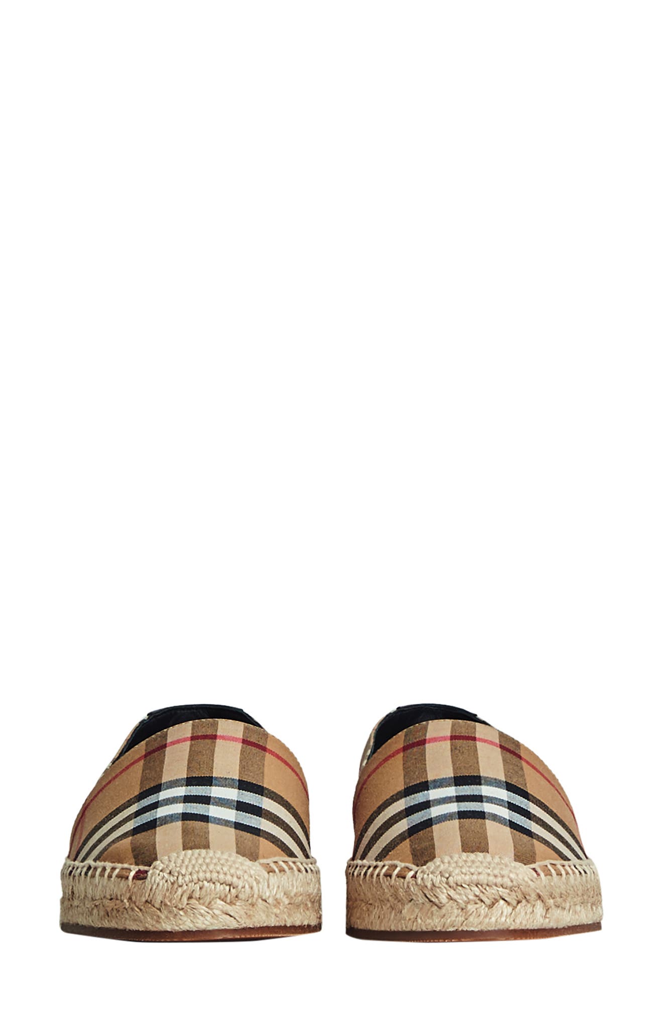 Burberry Hodgeson Check Print Espadrille Flat, Alternate, color, 